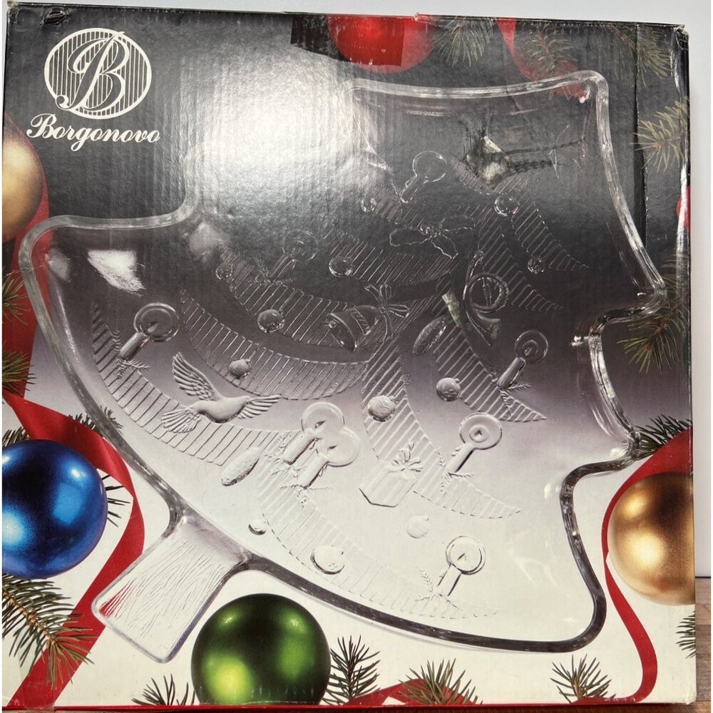 Borgonovo Christmas Tree-Shaped Glass Serving Tray